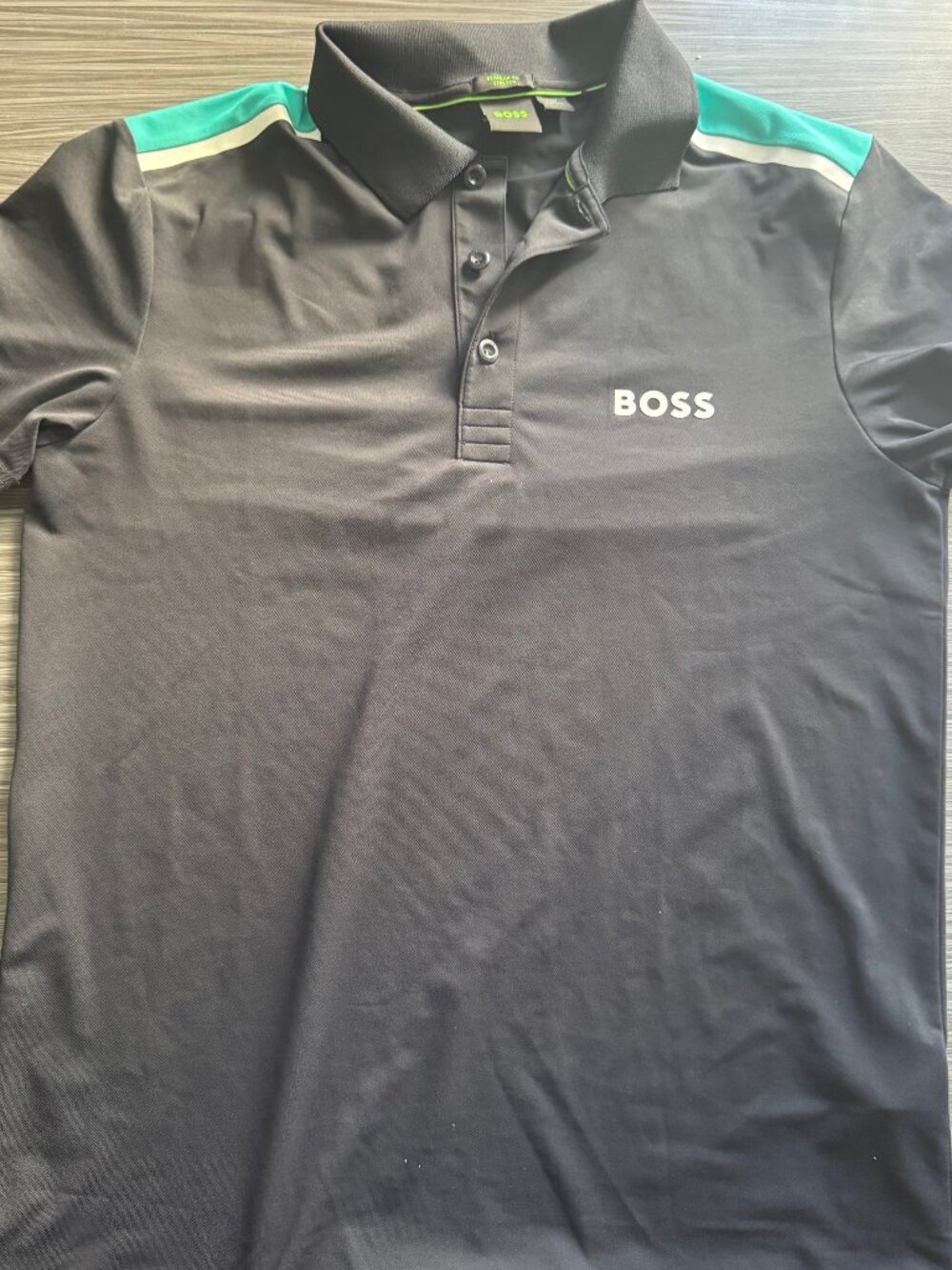 Boss T Shirt Mens S Black Short Sleeve Classic Collar